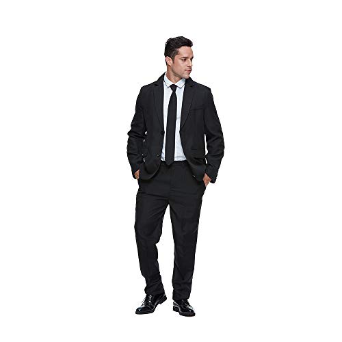 EraSpooky Mens Suits for Party Solid Color Leisure Suit Include Jacket Pants Tie3