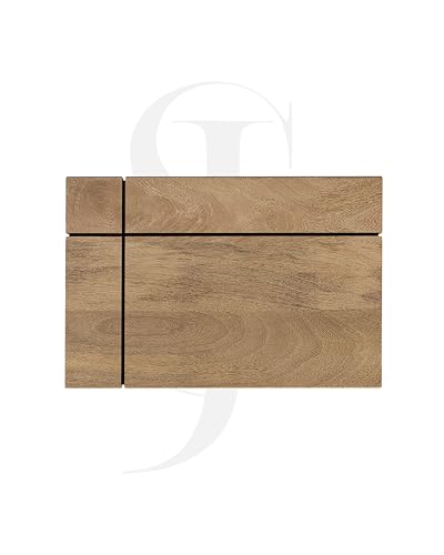 Image of Modern C-Side End Table for Living Room - Mango Wood with Black Metal Frame, Contemporary Sofa Side Table for Bedroom & Office (18L x 11D x 24H Inches) (Natural)