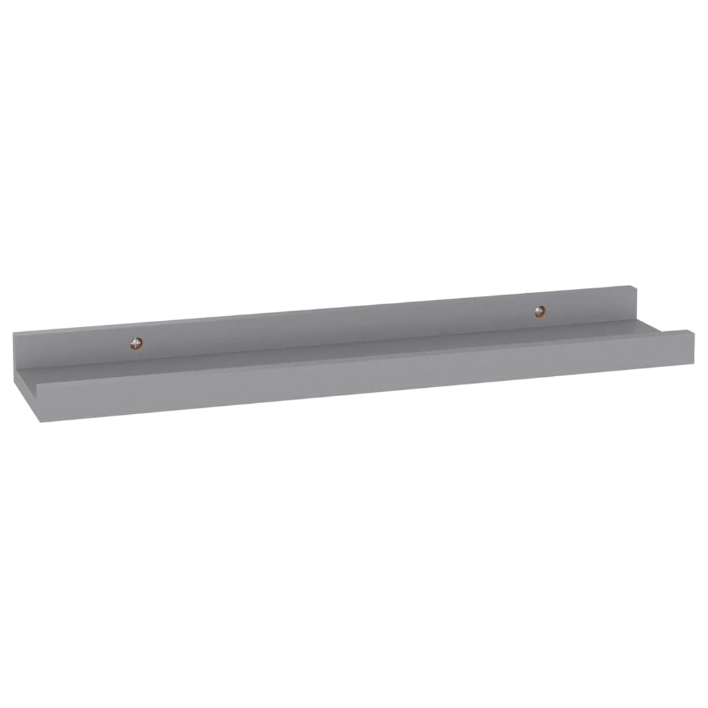 Scaffalature, mensole da parete e sporgenze, mensole da parete, 4 pezzi, grigio, 40 x 9 x 3 cm