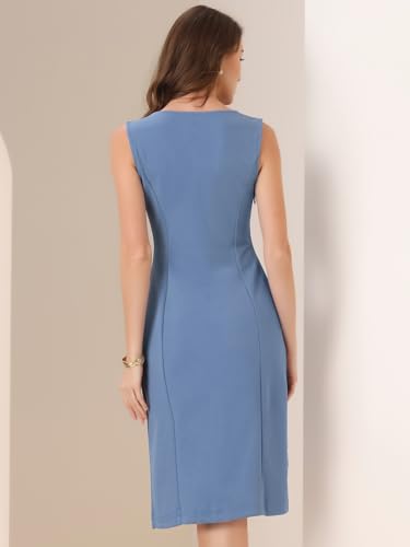 Image of Allegra K Women's Work Sheath Dress Sleeveless Business Office Pencil Dresss