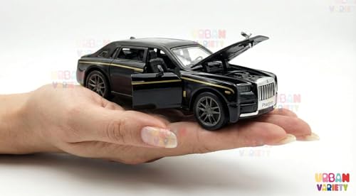 Image of Rolls Royce Phantom Diecast Toy Car - 1:32 Scale Metal Luxury Car Model with Openable Doors, Bonnet & Boot, Pull Back Action, Sound & Light, Collectible Toy Car (Colors as Per Stock)