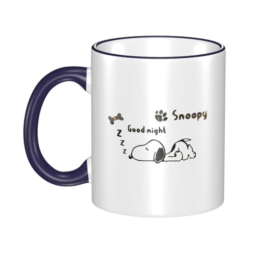 スヌーピー マグカップ 保温・保冷 電子レンジ対応 コーヒーカップ 陶器 セラミック 耐高温 軽量 個性人気 誕生日プレゼント大容量 Navy Blue