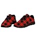 Buffalo Plaid Red Black Shoes for Women Men Trail Running Casual Fashion Sneakers Slip-on Tennis Shoes