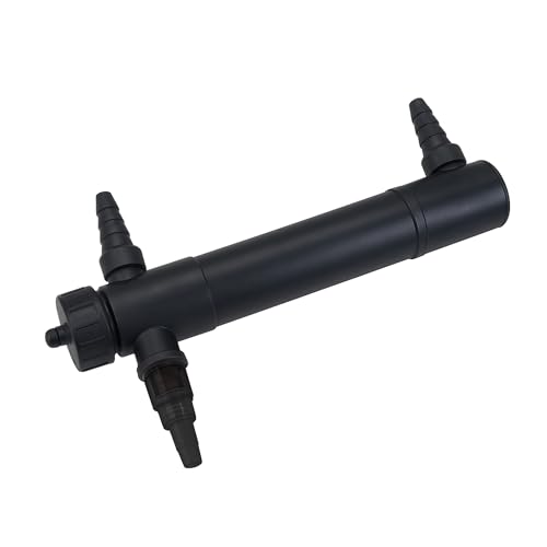VIALIA UVC Klärer, Modell: CUV-136, 36 Watt, 10.000 l/h, Teichklärer mit 3 Anschlüssen 19/25/31/38 mm, UV-Schauglas, Teichfilter mit Pumpe für den Gartenteich