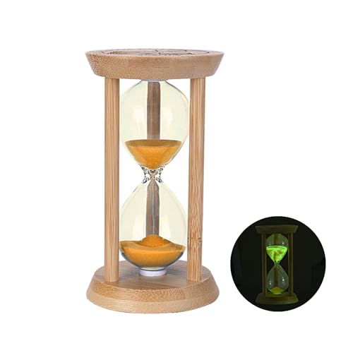 Sanduhr-Glas-Timer, hölzerne Sanduhr, zehn Minuten Bunte Sanduhr, 13,5 cm x 7,5 cm leuchtende Sanduhr, leuchtet nachts, Sanduhr-Timer, Tischdekoration, geeignet zum Kochen,Zähneputzen (orange) Sanduhr-Glas-Timer, hölzerne Sanduhr, zehn Minuten Bunte Sanduhr, 13,5 cm x 7,5 cm leuchtende Sanduhr, leuchtet nachts, Sanduhr-Timer, Tischdekoration, geeignet zum Kochen,Zähneputzen (orange)