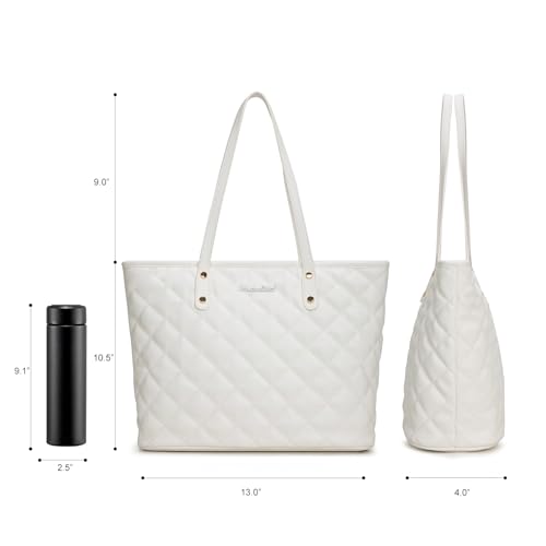 Montana West Quilted Tote Bag for Women Large Shoulder Bag Fashion Handbags with Top Zipper - Image 5