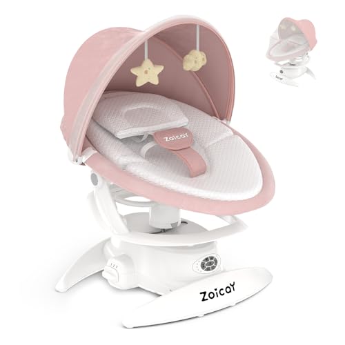 Image of 3-in-1 Baby Swing for Infants to Toddler, Infant Swing with 5 Speeds & 3 Swing Modes, 12 Lullabies, Electric Swing for Baby, Up to 25 lbs, Pink
