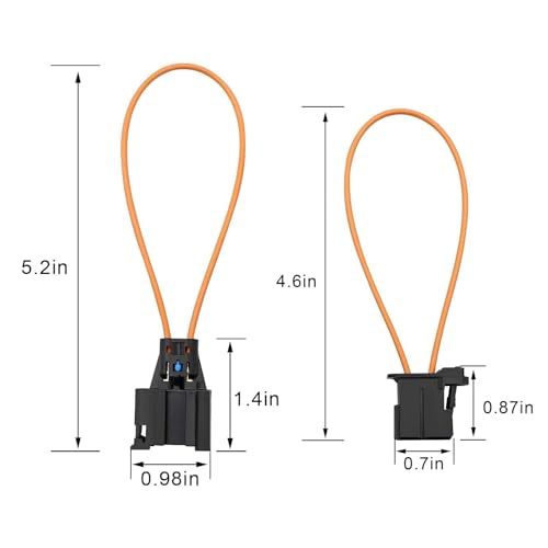 Image of SecosAutoparts A pai Most Fiber Optic Optical Loop Bypass Female & Male Adapter Universal Connector for Radio and Audio Compatible with BMW VW Audi Mercedes Porsche