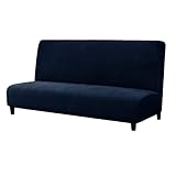 subrtex Funda Sofa Cama sin Brazos Clic Clac Elastica Fundas de Sofa sin Reposabrazos Apoyabrazos Ajustable(Armada)