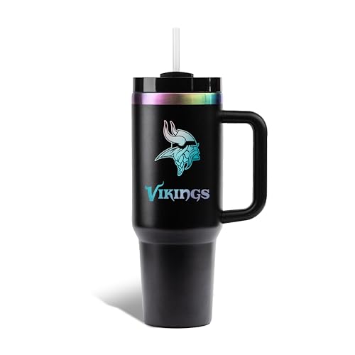 Image of The Memory Company Officially Licensed NFL - Minnesota Vikings 40oz Iridescent Tumbler with Handle