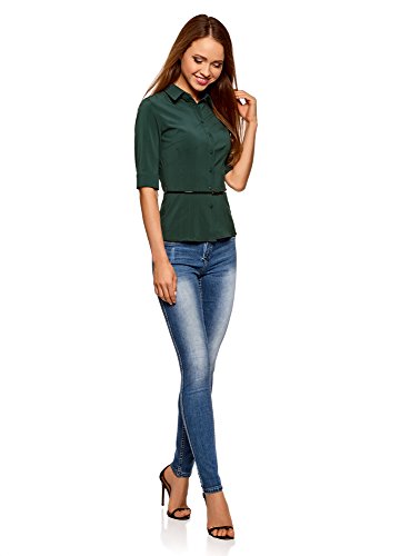 Oodji Ultra Donna Camicetta Aderente con Cintura