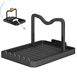 Roysmart Topfdeckelständer, Stabiler Kochlöffel- & Topfdeckelständer aus Stahl, Praktischer Topfdeckelhalter für Küche Topfdeckel und Löffel