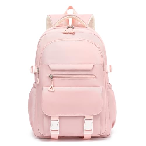 Image of Kids High Middle School Backpack for Girls 5-12 Kawaii Travel Aesthetic Bookbag,Pink