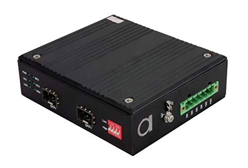 Extended Temperature Range 10G SFP+ to SFP+ Fiber to Fiber Media Converter - DIN Rail - 10G OEO 3R Transparent Repeater - 2 x Open SFP+ Slots - Supports 10GB SFP+ or 1GB SFP's - Without Transceivers - Thumbnail 4