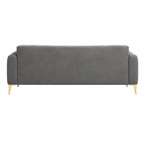 Image of Hermione Luxe Velvet-Suede Fabric 3 Seater Sofa | Comfortable Seating | Modern Sofa for Living Room - Dark Gray