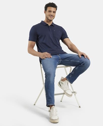 Image of Jockey 3913 Men Super Combed Cotton Rich Solid Half Sleeve Polo T-Shirt with Chest Pocket