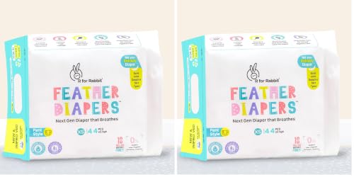 Image of R for Rabbit Pant Style Feather Diaper XS Newborn (NB) Size for Baby 0 to 5 kgs 44 Units (44 Count, Pack Of 2)
