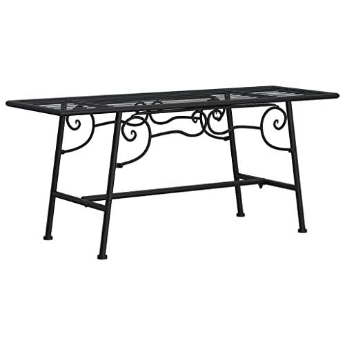 Banc de Jardin en Acier 128cm, Mobilier d'Extérieur Métal pour Aménagement Cour et Patio