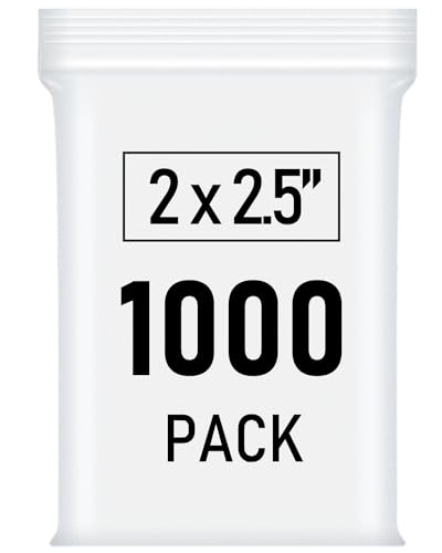 1000 Pcs Small Plastic Bags Small Bag 2 x 2.5 Inch Mini Bag Resealable Small Baggies Jewelry Bags Clear Plastic for Candy Pills Beads Diamond