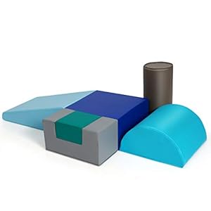 COSTWAY Kinderen klimmen en spelen 6-delige set, kinderen gymnastiek blokken voor baby’s om te leren kruipen klimmen…