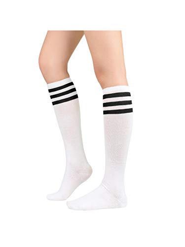 Image of Century Star Knee High Socks for Women Long Tube Socks with Stripes | Soft, Skin Friendly And Stretchy, Vibrant Colors Perfect For Daily Wear, Sports, Halloween And Christmas