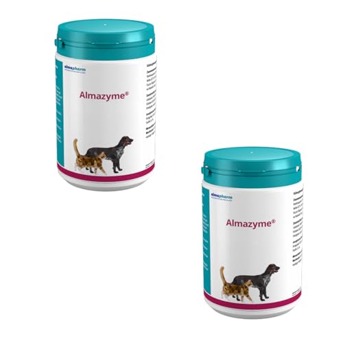 almapharm Almazyme Pulver | Doppelpack | 2 x 500 g | Ergänzungsfuttermittel für Hunde und Katzen | Vitalstoffe zur Unterstützung des Nahrungsaufschlusses