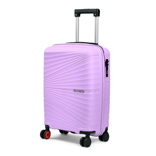 Image of Nasher Miles Golden Gate Hard-Sided Polypropylene Cabin Luggage 20 inch | 55cm | 8 Wheels Small Trolley Bag for Travel | Suitcase Purple & Dark Purple