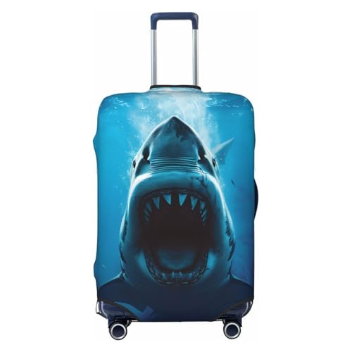 Travel Luggage Cover Protector - Open-Mouthed Shark Anti-Scratch Suitcase Covers Fits 18-32 Inch Luggage