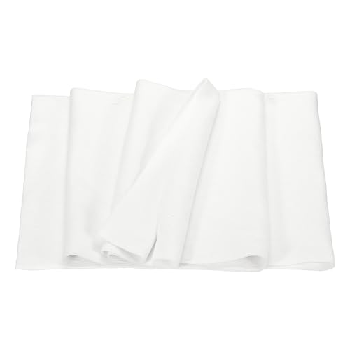 Image of MECCANIXITY 47 inch Elastic Cuffs Ribbed Trims Cotton Fabric Knit Rib Stretch Tape Cuff Sleeve Waistband for Sewing, 20 inch Wide White