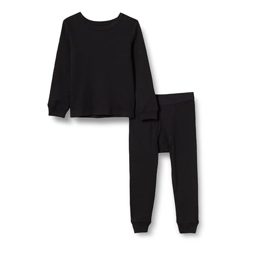 Amazon Essentials Jungen Lange Thermounterwäsche im Set, Schwarz, 6-7 Jahre