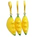xiaowang 3 llaveros de silicona de descompresión, juguete antiestrés, juguete de silicona para apretar y descompresión de plátano, juguete para niños y adultos