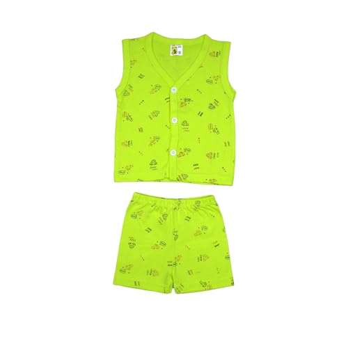 Image of New Born Baby Unisex Breathable Cotton Sleeveless Button Jhabla Dress | Boy & Girl Baby Clothe Size From 3 Months | Jabala Set for New Born | Pack Of 5 Combo