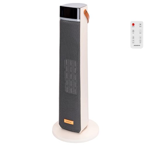 Aigostar Calefactor Cerámico con Luz Nocturna, Mando a Distancia y Pantalla Táctil LED, 2000W, Función ECO, 4 Modos, Silencioso, Temporizador 24H, Temperatura Ajustable 5-35°C, Oscilación y Asa