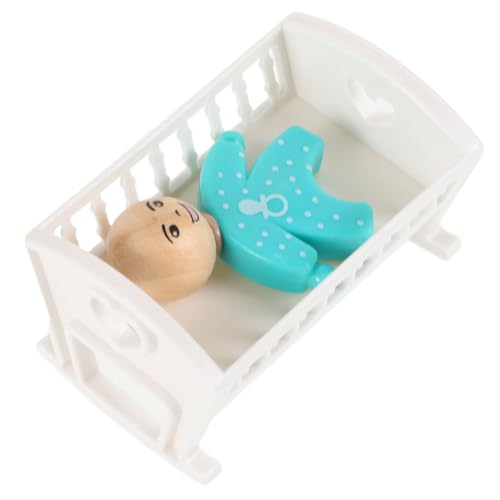 Abaodam 1 Juego Cama de casa de muñecas Equipo Juguete Miniature Furniture Miniatura Mobiliario de casa de muñecas Accesorios para Mini casa Kit de minicuna Adorno de Cuna Madera