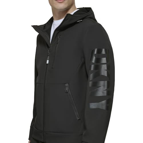 Image of DKNY Men's Hooded Logo Softshell Jacket
