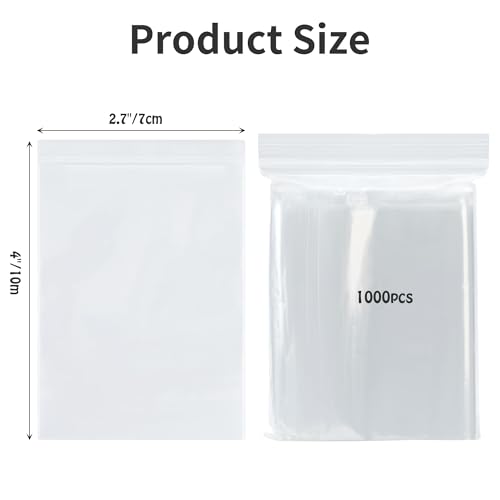 Bolsas resellables reutilizables de plástico transparente con mini cierre hermético de cremallera 3
