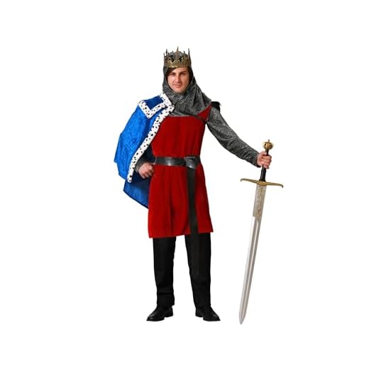 Atosa disfraz rey medieval capa azul hombre adulto XS