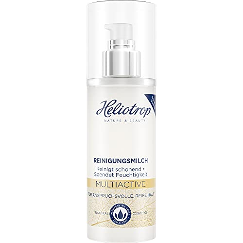 Heliotropo - Limpiador facial para pieles maduras exigentes, cuidado facial vegano con extracto de ginkgo, aloe vera y manteca de karité, leche limpiadora multiactiva, 1 x 150 ml