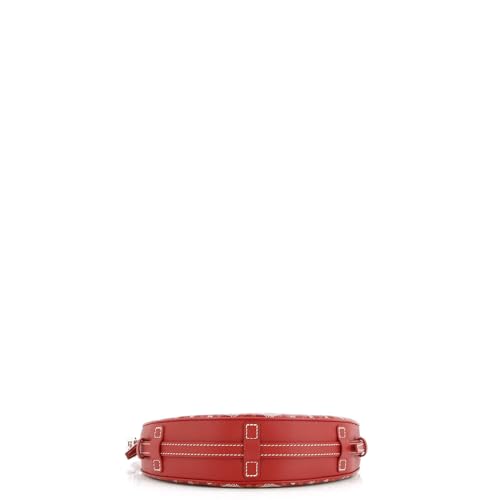 Pre-Loved Hirondelle Shoulder Bag Coated Canvas and Leather, Red4