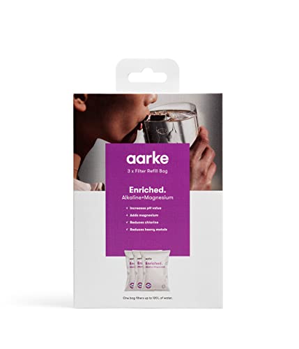 Aarke 3-Pack Enriched Filter Refill Bags, Increases The pH Value, Adds Magnesium, Reduces Unwanted Tastes and Heavy Metals