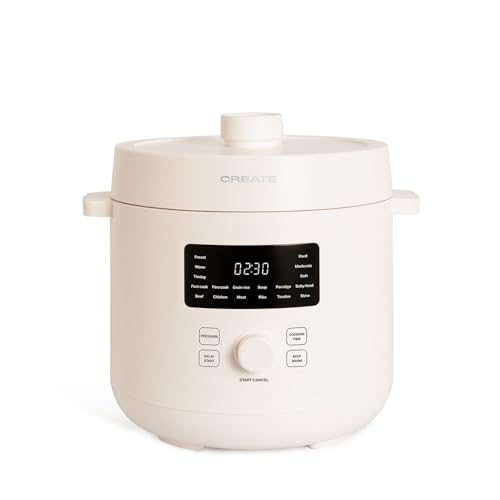 CREATE/PRESSURE COOKER STUDIO/Autocuiseur électrique multifonction programmable 6L blanc cassé / 15 fonctions, minuterie 24h, revêtement céramique...