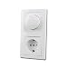 Produktbild Delphi Dimmer mit Schuko-Steckdose weiß, UP, 230V~ Unterputz Set Steckdose mit Drehdimmer Weiß