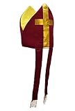 Adult Bishop Hat - Catholic Cardinal Priest Pope Hats - Saint Mitre Halloween Costume Accessory, Burgundy Gold, One Size