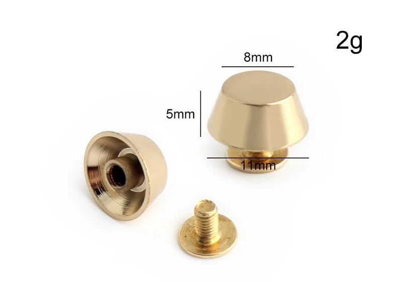 10 Piezas de Tornillos de Metal for la Parte Inferior de la Bolsa, Remaches for Ropa, Correas de Mano, Zapatos de Cuero, decoración Artesanal, Clavos de Cobre(Style2)
