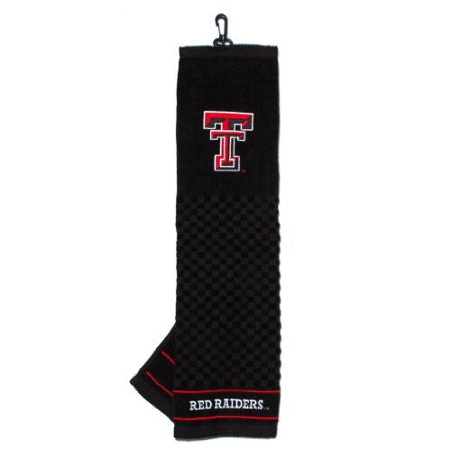 Image of Team Golf NCAA Texas Tech Red Raiders Embroidered Golf Towel Embroidered Golf Towel, Checkered Scrubber Design, Embroidered Logo