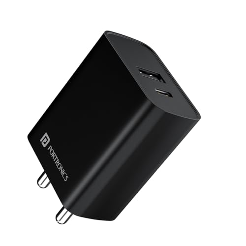 Portronics Adapto 70 33W Fast Charger Adapter with Dual Output (U...