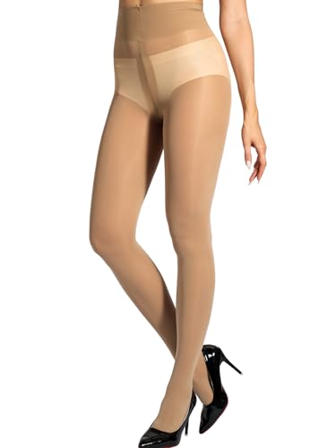 Image of HOTBOSS Unbelievable Durability Tights, Rip Resistant Pantyhose, 40D Semi Sheer High Waist T-Crotch Strong Tights for Women