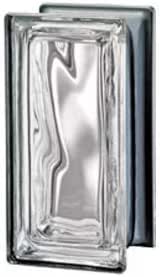 Pegasus R09 Nordica Metalized Wave Glass Block - 7.5"x7.5"x3.125" Charcoal With Reflective Edge