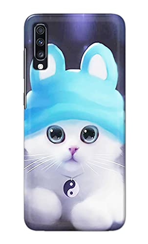 Image of Chinese Cutie Kitten Cat Big Eyes Lovely Girl Ears Hard Back Case Cover for Samsung Galaxy A70 / Samsung A70s, SM-A705FN / DS, SM-A705YN Back Cover -(J5) VNS2221