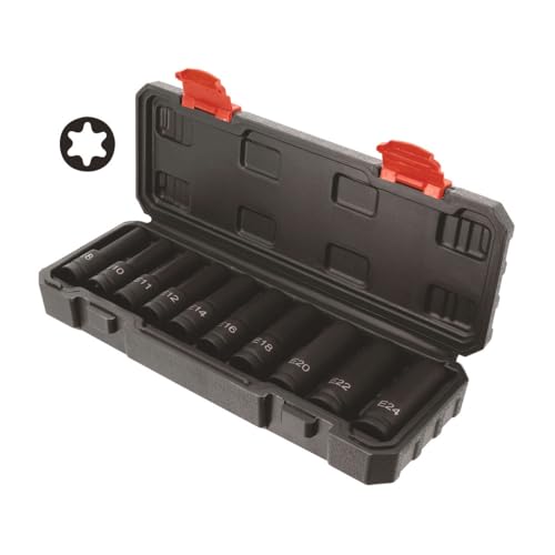 Coffret de 10 douilles à chocs torx femelle 1/2